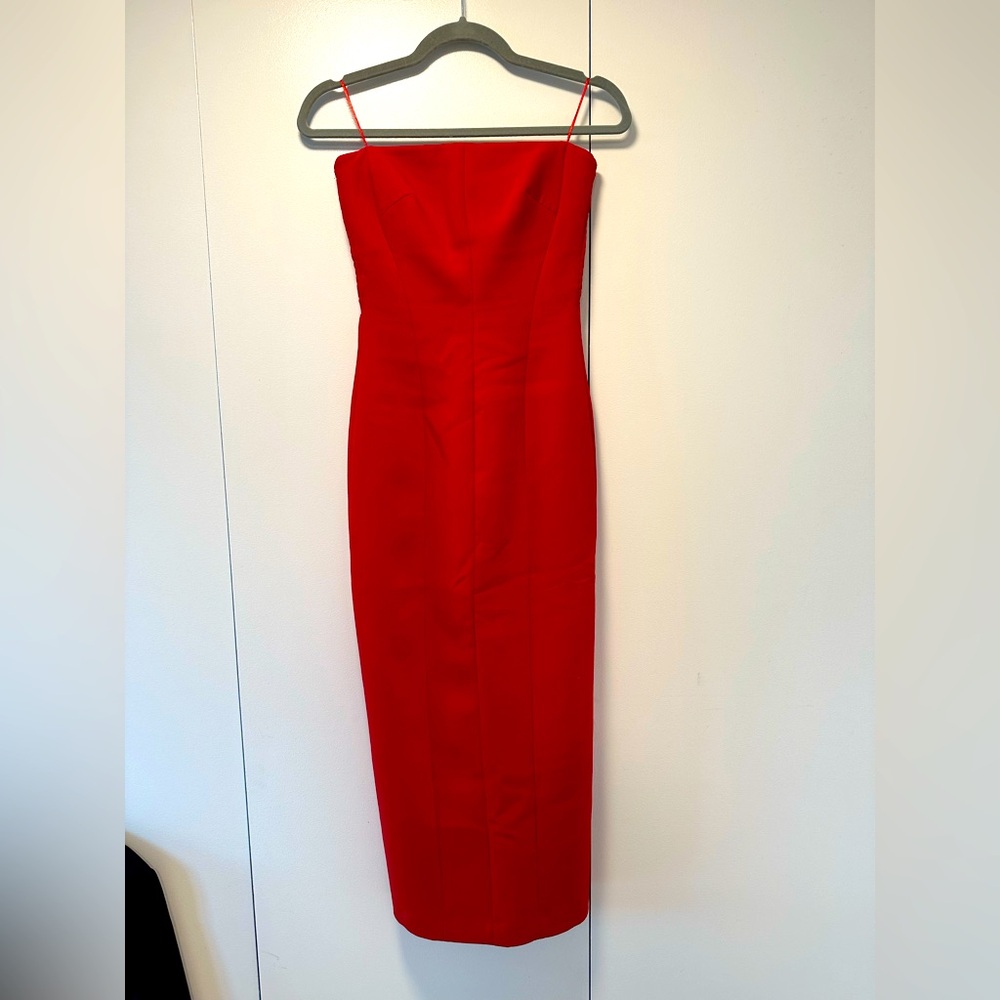 Red midi Zara sheath dress